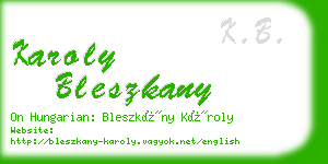 karoly bleszkany business card